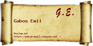 Gabos Emil névjegykártya